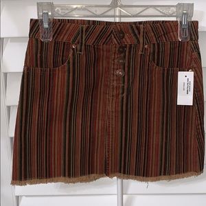 Colorful boho corduroy skirt